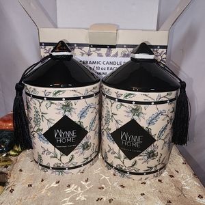 WynneHome 2-piece Ceramic Candle Set